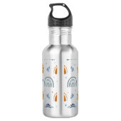 Cute Retro Boho Celestial Pattern Personalized Waterfles (Achterkant)