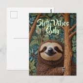 Cute retro boho Sloth Hang in there Briefkaart (Voorkant / Achterkant)