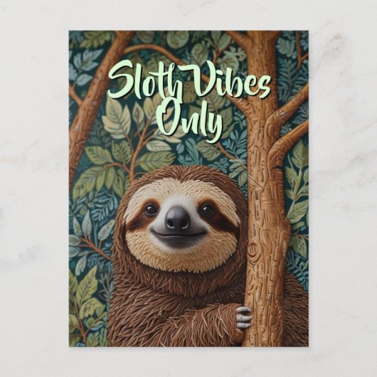 Cute retro boho Sloth Hang in there Briefkaart (Voorkant)