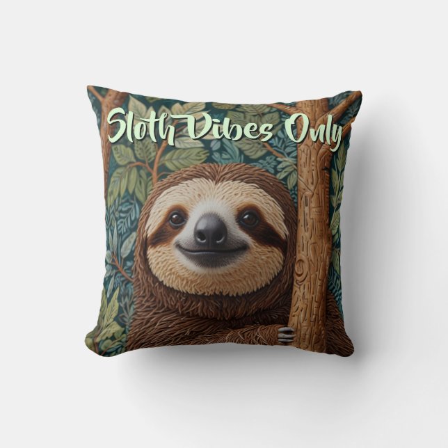 Cute retro boho Sloth Hang in there sloth vibes  Kussen (Voorkant)