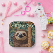 Cute retro boho Sloth Hang in there sloth vibes  Papieren Bordje (Feest)