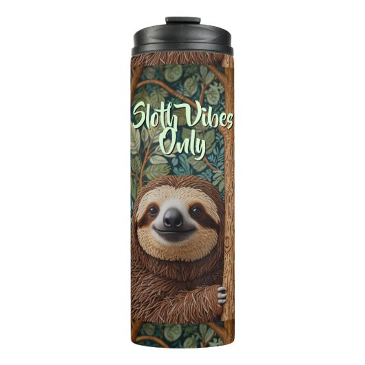 Cute retro boho Sloth Hang in there Thermosbeker (Voorkant)