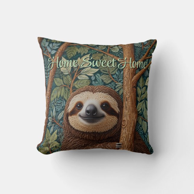 Cute retro boho Sloth  Kussen (Voorkant)