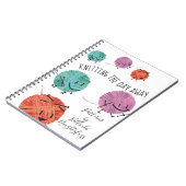 Cute retro breinnaaldpatroon notebook notitieboek (Linkerzijde)