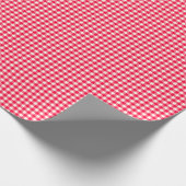 Cute Retro Bright Red Gingham Pset Patroon Cadeaupapier (Hoek)