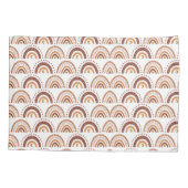 Cute Retro Brown Boho Rainbow Whimsical Patroon Kussensloop (Achterkant)