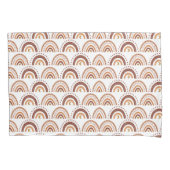Cute Retro Brown Boho Rainbow Whimsical Patroon Kussensloop (Voorkant)