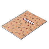 Cute Retro Brown Boho Whimsical Name Persoonlijk Notitieboek (Linkerzijde)