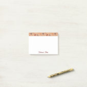 Cute Retro Brown Boho Whimsical Name Persoonlijk Post-it® Notes (Op bureau)