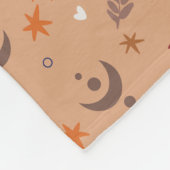 Cute Retro Brown Boho Whimsical Patroon Fleece Deken (Hoek)