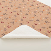 Cute Retro Brown Boho Whimsical Patroon Sherpa Deken (3/4)