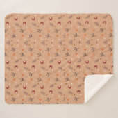 Cute Retro Brown Boho Whimsical Patroon Sherpa Deken (Voorkant (horizontaal))