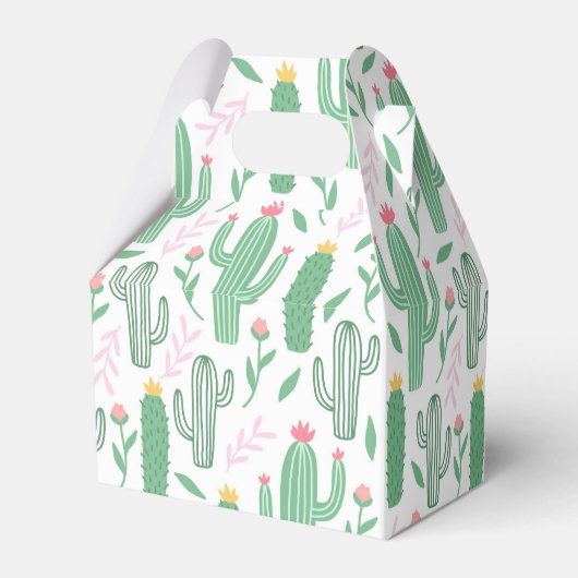 Cute Retro Cactus Succulent Floral Baby shower Bedankdoosjes (Achterkant)