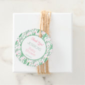 Cute Retro Cactus Succulent Floral Baby shower Bedankjes Labels (In situ)