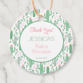 Cute Retro Cactus Succulent Floral Baby shower Bedankjes Labels (Voorkant)