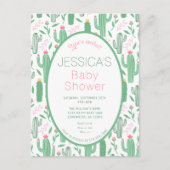Cute Retro Cactus Succulent Floral Baby shower Briefkaart (Voorkant)