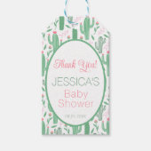 Cute Retro Cactus Succulent Floral Baby shower Cadeaulabel (Voorkant)