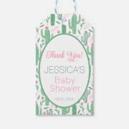 Cute Retro Cactus Succulent Floral Baby shower Cadeaulabel