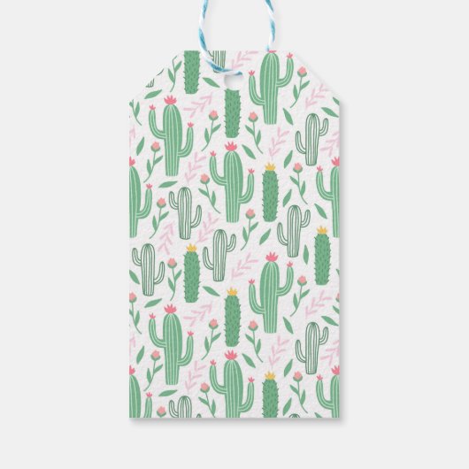 Cute Retro Cactus Succulent Floral Baby shower Cadeaulabel (Achterkant)