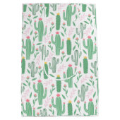 Cute Retro Cactus Succulent Floral Baby shower Medium Cadeauzakje (Achterkant)