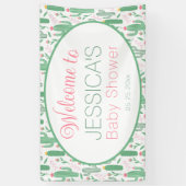 Cute Retro Cactus Succulent Floral Baby shower Spandoek (Verticaal)