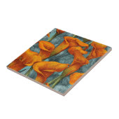 Cute Retro Calle Lilies Tiles For Rustic Kitchen Tegeltje (Zijkant)