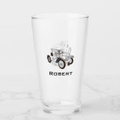 Cute Retro Car Black voeg naam toe Glas (Voorkant)