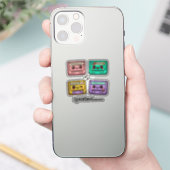 Cute Retro Cassette Tape "Rewind" Kawaii Design Sticker (Telefoon)