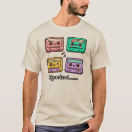 Cute Retro Cassette Tape "Rewind" Kawaii Design T-shirt