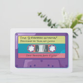 Cute retro cassette-uitnodiging kaart (Staand voorkant)