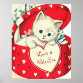 Cute retro cat Valentijn Holiday poster (Voorkant)