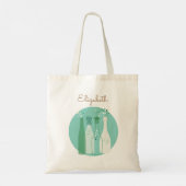 Cute Retro Champagne Bubbles Persoonlijke Boodscha Tote Bag (Achterkant)