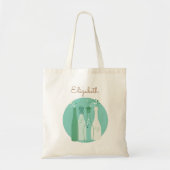 Cute Retro Champagne Bubbles Persoonlijke Boodscha Tote Bag (Voorkant)