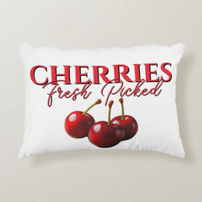 Cute retro Cherries fresh picked  Accent Kussen (Voorkant)