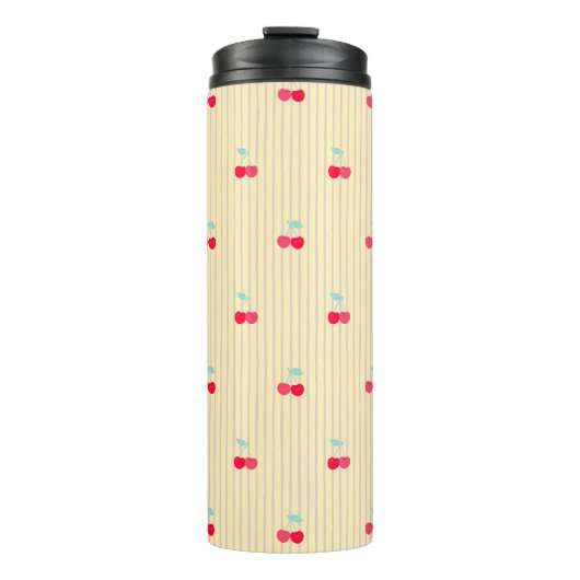Cute Retro Cherry Pattern Retro Pop Thermosbeker (Voorkant)