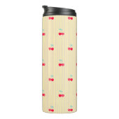 Cute Retro Cherry Pattern Retro Pop Thermosbeker (Geroteerd rechts)