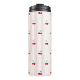 Cute Retro Cherry Pattern Sweetheart Glaze Thermosbeker