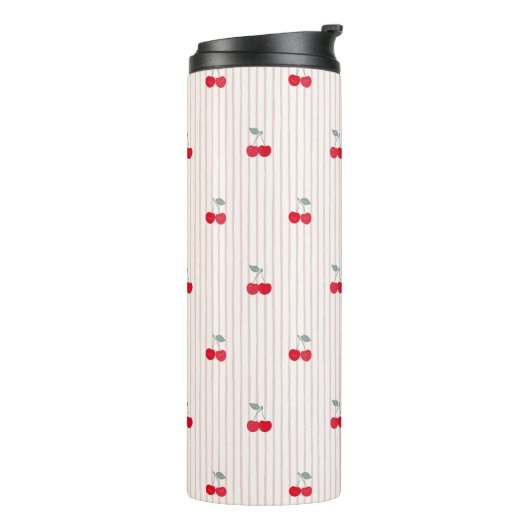 Cute Retro Cherry Pattern Sweetheart Glaze Thermosbeker (Gedraaid links)