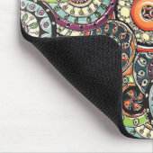 Cute Retro Chic Funky Floral Circles Art Patroon Muismat (Hoek)