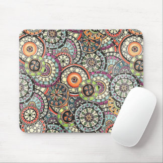 Cute Retro Chic Funky Floral Circles Art Patroon Muismat