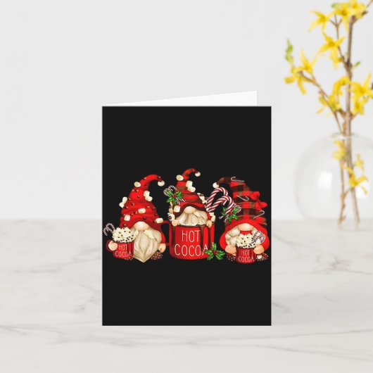 Cute Retro Chocolate Hot Cocoa Mug Funny Gnomes Ch Kaart (Gele Bloem)