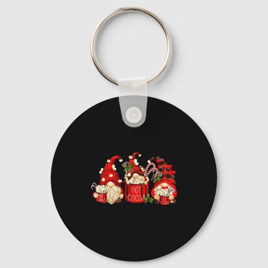 Cute Retro Chocolate Hot Cocoa Mug Funny Gnomes Ch Sleutelhanger (Voorkant)