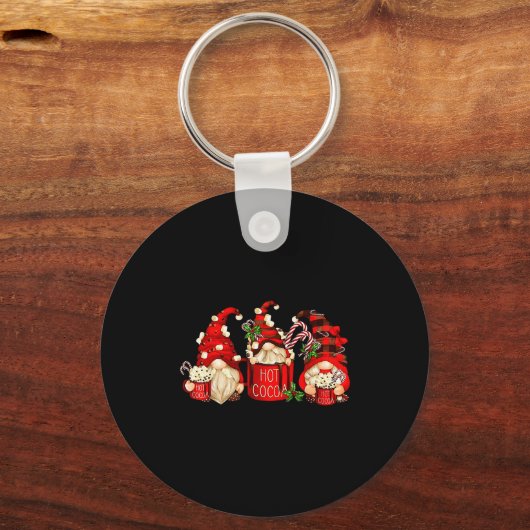 Cute Retro Chocolate Hot Cocoa Mug Funny Gnomes Ch Sleutelhanger (Voorkant)
