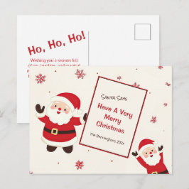 Cute Retro Christmas Santa Briefkaart