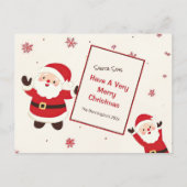 Cute Retro Christmas Santa Briefkaart (Voorkant)