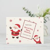 Cute Retro Christmas Santa Feestdagenkaart (Staand voorkant)