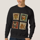 Cute Retro Christmas Stamp Collage Men’s Trui (Voorkant)