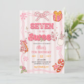 Cute Retro Christmas Winter Seven is So Sweet  Kaart (Staand voorkant)