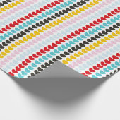Cute Retro Colorful Hearts Patroon Cadeaupapier (Hoek)