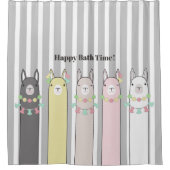 Cute Retro Colorful Llamas Douchegordijn (Voorkant)